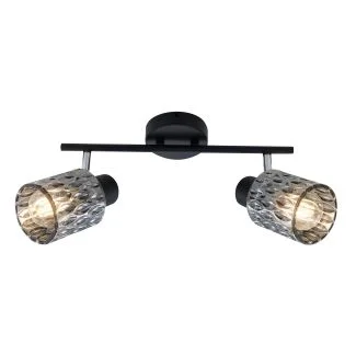 CANDELLUX 92-27382 BILL LAMPA SUFITOWA LISTWA CZARNY 2X40W E27 KLOSZ DYMIONY