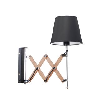 CANDELLUX 21-75420 Lampa Kinkiet Mito chrom 1X40W E27 abażur czarny