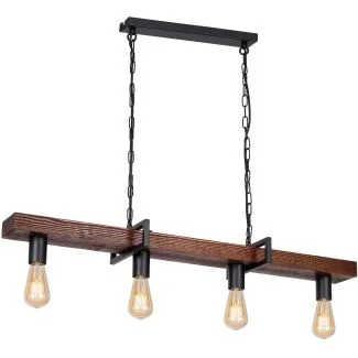 LUMINEX 666 żyrandol Hard dark wood/black 4