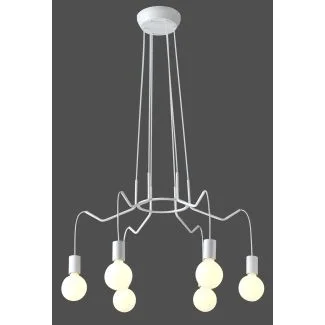 CANDELLUX 36-71026 BASSO LAMPA WISZĄCA 6X40W E27 BIAŁY MATOWY