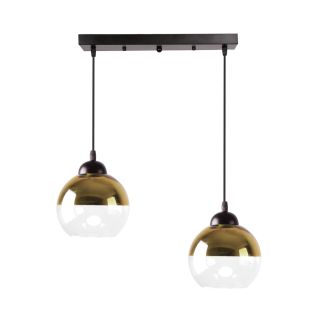 CANDELLUX 32-21229 CONTESSA LAMPA WISZĄCA CZARNY 2X40 E27 KLOSZ ZŁOTY