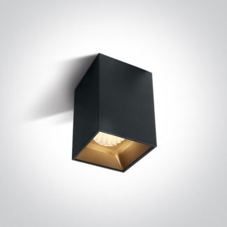 ONE LIGHT 12120ZA/B/W Sofades 2 czarna oprawa sufitowa COB LED 3000K 20W + czarny & mosiężny