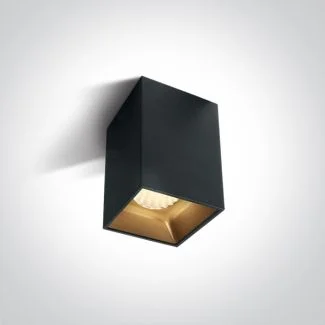 ONE LIGHT 12120ZA/B/W Sofades 2 czarna oprawa sufitowa COB LED 3000K 20W + czarny & mosiężny