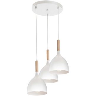 LUMINEX 1195 żyrandol talerz Noak white/natural wood 3