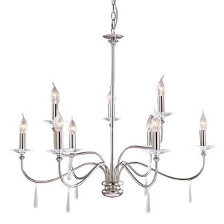 ELSTEAD FINSBURY PARK FP9 POL NICKEL 9Lt Chandelier/Semi-Flush