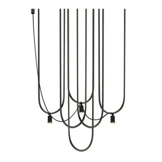 ANTIGO Lampa wisząca Udin 3 - Czarna 9786