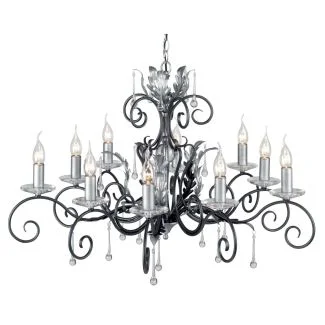 ELSTEAD AMARILLI AML10 BLK/SILVER 10Lt Chandelier