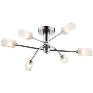 DAR MOR6446 MORGAN 6LT SEMI FLUSH SAT CHR