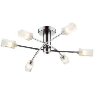 DAR MOR6446 MORGAN 6LT SEMI FLUSH SAT CHR