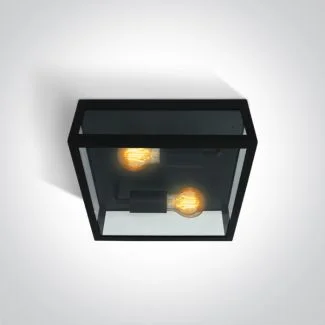 ONE LIGHT 67406D/B Gabbia P czarna lampa ogrodowa 2x40W E27 stal nierdzewna 201 + szkło hartowane