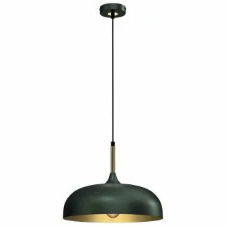 MILAGRO MLP8032 LAMPA WISZĄCA LINCOLN GREEN/GOLD 1XE27 35CM