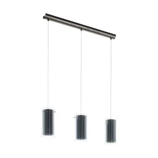 EGLO 99286 LAMPA PINTO TEXTIL OPRAWA WISZĄCA HL/3 E27 NICKEL-M/GRAU/KLARPINTO TEXTIL