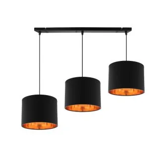 CANDELLUX 33-00736 CANDIDA LAMPA WISZĄCA CZARNY 3X40W E27 ABAŻUR CZARNY