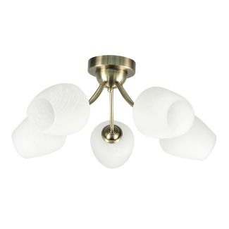 CANDELLUX 35-22592 ZINA LAMPA SUFITOWA PATYNOWY 5X40 E27 KLOSZ BIAŁY