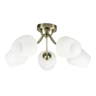 CANDELLUX 35-22592 ZINA LAMPA SUFITOWA PATYNOWY 5X40 E27 KLOSZ BIAŁY