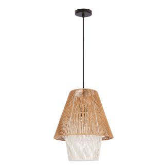 CANDELLUX 31-26880 Africa lampa wisząca 40 czarny 1x40W E27 abażur beżowy+biały