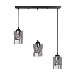 CANDELLUX 33-00149 FELIS LAMPA WISZĄCA CZARNY 3X60W E27 KLOSZ DYMIONY