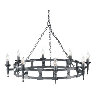 ELSTEAD SAXON SAX8 BLK/SIL 8Lt Chandelier