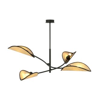 EMIBIG 1108/4 LAMPA SUFITOWA LOTUS 4 BLACK/RATTAN