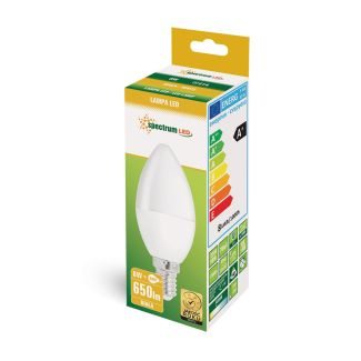 SPECTRUMLED 14221 Żarówka LED ŚWIECOWA E-14 230V 8W NW SPECTRUM