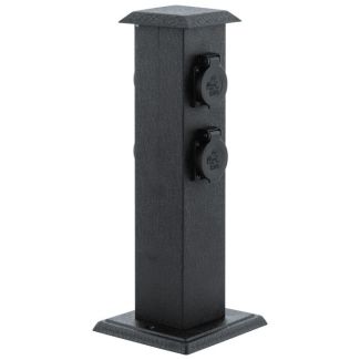 EGLO 93426 GARTEN-STECKDOSENSÄULE SCHWARZ PARK 4 Oświetlenie zewnętrzne