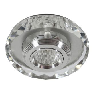 CANDELLUX 2228938 SS-35 AL/TR 3W LED COB 230V OPR. STROP. STAŁA OKRĄGŁA SZLIFOWANA SZKŁO TRANSPARENTNE