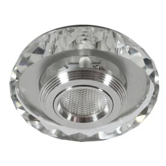CANDELLUX 2228938 SS-35 AL/TR 3W LED COB 230V OPR. STROP. STAŁA OKRĄGŁA SZLIFOWANA SZKŁO TRANSPARENTNE