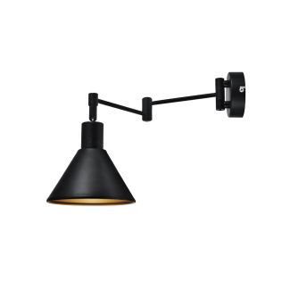 CANDELLUX 21-75444 COPENHAGEN LAMPA KINKIET 1X40W E14 CZARNY ŚRDEK ZŁOTY