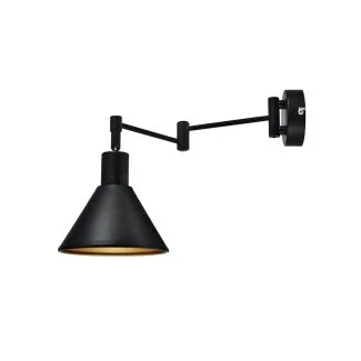 CANDELLUX 21-75444 COPENHAGEN LAMPA KINKIET 1X40W E14 CZARNY ŚRDEK ZŁOTY