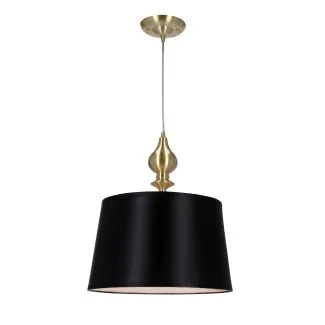 CANDELLUX 31-09241 PRIMA GOLD LAMPA WISZĄCA ZŁOTY SATYNOWY 1X60W E27 ABAŻUR CZARNY