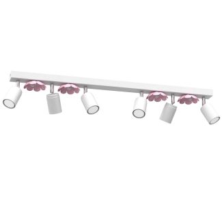 LUMINEX 3879 oprawa sufitowa Flower spot biały różowy