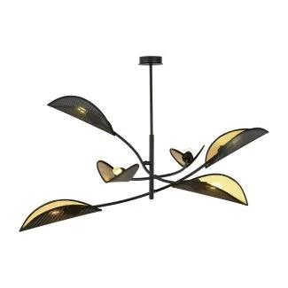 EMIBIG 1106/6 LAMPA SUFITOWA LOTUS 6 BLACK/GOLD