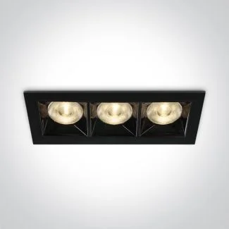 ONE LIGHT 50306B/B/W Nisi czarny wpust z odbłyśnikiem ciemny chrom COB LED 3000K 12W