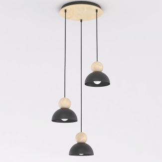 EMIBIG 1676/3PREM KAKI 3PREM BLACK LAMPA WISZĄCA