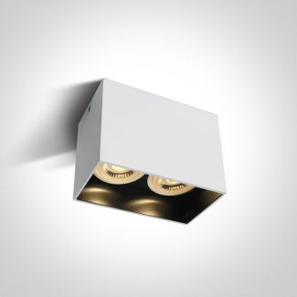 ONE LIGHT 12205NA/W Nikomidia 2 biała oprawa sufitowa z czarnym odbłyśnikiem i oprawką GU10 MR16 2x10W
