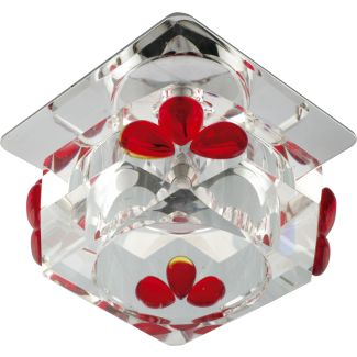 CANDELLUX 2217683 SK-49 CH/WH+RED G4 OPR.STROP.STAŁA KRYSZTAŁ 20W G4 KOSTKA+CZERWONE ŁEZKI