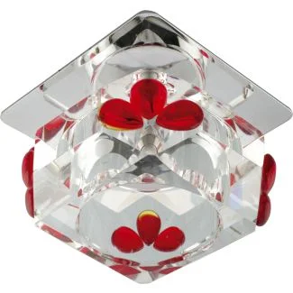CANDELLUX 2217683 SK-49 CH/WH+RED G4 OPR.STROP.STAŁA KRYSZTAŁ 20W G4 KOSTKA+CZERWONE ŁEZKI