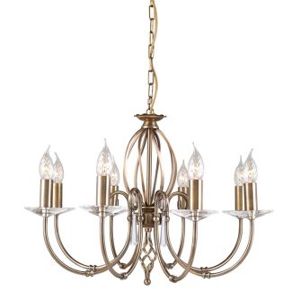 ELSTEAD AEGEAN AG8 AGED BRASS 8Lt Chandelier/Semi-Flush