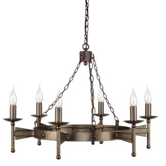 ELSTEAD CROMWELL CW6 OLD BRZ 6Lt Chandelier
