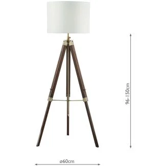 DAR EAS4947 EASEL TRIPOD FLOOR LAMP DARK WOOD SAMA PODSTAWA