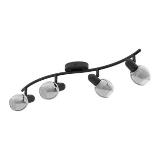 EGLO 98626 LAMPA POLLICA SPOT WELLE/4 E14 SCHWARZ/SW-TRANSP.POLLICA