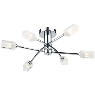 DAR MOR6450 MORGAN 6LT SEMI FLUSH POL CHR