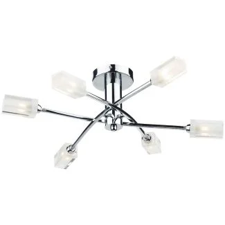 DAR MOR6450 MORGAN 6LT SEMI FLUSH POL CHR