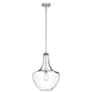 ELSTEAD Everly KL-EVERLY-P-M-CH 1 Light Medium Pendant - Chrome
