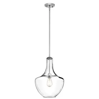 ELSTEAD Everly KL-EVERLY-P-M-CH 1 Light Medium Pendant - Chrome