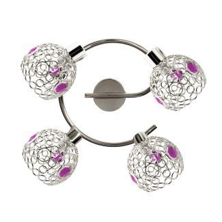 CANDELLUX 98-12289 LAMPA ARON SPIRALA 4X40W G9 CHROM KRYSZTAŁ FIOLET