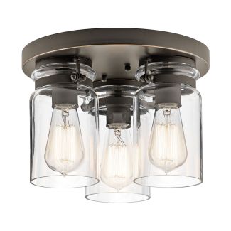 ELSTEAD Brinley KL-BRINLEY-F-OZ 3 Light Flush Mount - Olde Bronze