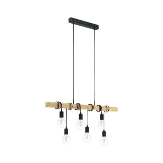 EGLO 95499 LAMPA TOWNSHEND OPRAWA WISZĄCA HL/6 E27 SCHWARZ/EICHE-OPTIK TOWNSHEND