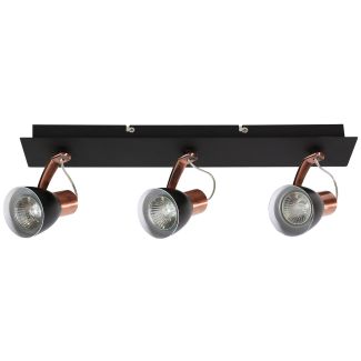 CANDELLUX 93-35608-M MARKUS LAMPA SUFITOWA LISTWA 3X50W GU10 CZARNY+MIEDZIANY BEZ ŻARÓWKI