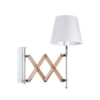 CANDELLUX 21-75437 Lampa kinkiet Mito chrom 1X40W E27 abażur biały